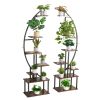 Plant Stand Indoor with Grow Lights, 65.5 in Tall 7-Tiered Lighted Plant Shelf, 2 Pack Metal Corner Plants Holder, 3 Timer & 10 Brightness, Half-Moon