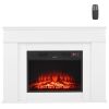 43 inch Freestanding Fireplaces, 1500W 5120BTU Fake Electric Fireplace Stove Heater with Mantel, Overheating Protection, Adjustable Flames,Timer, Rem