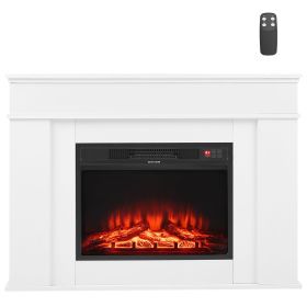 43 inch Freestanding Fireplaces, 1500W 5120BTU Fake Electric Fireplace Stove Heater with Mantel, Overheating Protection, Adjustable Flames,Timer, Rem