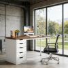 Computer Desk with 5 Drawers, Modern Study Table Writing Desk