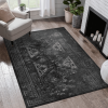 MAVAL Black Washable Rug 96*60 inch Area Rug (Black+Gray,96*60 inch)