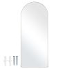 Arched Full Length Mirror, 71'' x 30'', Large Free Standing Leaning Hanging Wall Mounted Floor Mirror with Stand Aluminum Alloy Frame, Full Body Dres