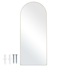Arched Full Length Mirror, 71'' x 30'', Large Free Standing Leaning Hanging Wall Mounted Floor Mirror with Stand Aluminum Alloy Frame, Full Body Dres