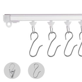 Ceiling Curtain Track Set, 9.9 FT/3 Meter, Self Adhesive, No Drill Ceiling Track System for Curtains, Room Divider Curtain Track Ceiling Mounted for