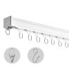 Ceiling Curtain Track Set, 11.8 FT/3.6 Meter, Sliding Ceiling Track System for Curtains, Room Divider Curtain Track Ceiling/Wall Mounted for Living R