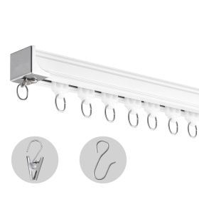 Ceiling Curtain Track Set, 11.8 FT/3.6 Meter, Sliding Ceiling Track System for Curtains, Room Divider Curtain Track Ceiling/Wall Mounted for Living R