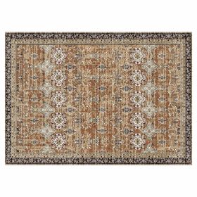 Area Rug, 9 x 12 ft Large Washable Rug, Non-Slip and Tear-Resistant Soft Carpet, Pet & Child Friendly Vintage Area Rugs, Indoor Mat for Bedroom, Livi