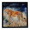 Cheetah Framed Metal Print Bathroom, Kitchen, Office, Home Decor Wall Art Ready to Hang, Square, 8X8