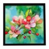 Arkansas Apple Blossom in Watercolor Framed Metal Print Bathroom, Kitchen, Office, Home Decor Wall Art Ready to Hang, Square, 8X8