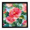 Alabama Camellia in Watercolor Framed Metal Print Bathroom, Kitchen, Office, Home Decor Wall Art Ready to Hang, Square, 8X8