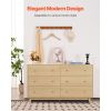 6 Drawer Dresser, Wooden Chest of Drawers with Sliding with Anti-tip Device, Modern Minimalist Dresser Chest, Closet Storage Organizer for Living Roo