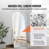 Arched Full Length Mirror, 71'' x 30'', Large Free Standing Leaning Hanging Wall Mounted Floor Mirror with Stand Aluminum Alloy Frame, Full Body Dres