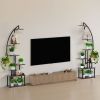 Plant Stand Indoor with Grow Lights, 65.5 in Tall 7-Tiered Lighted Plant Shelf, 2 Pack Metal Corner Plants Holder, 3 Timer & 10 Brightness, Half-Moon