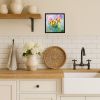 Orchids in Watercolor Framed Metal Print Bathroom, Kitchen, Office, Home Decor Wall Art Ready to Hang, Square, 8X8