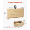 6 Drawer Dresser, Wooden Chest of Drawers with Sliding with Anti-tip Device, Modern Minimalist Dresser Chest, Closet Storage Organizer for Living Roo