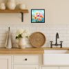Gerbera Daisies in Watercolor Framed Metal Print Bathroom, Kitchen, Office, Home Decor Wall Art Ready to Hang, Square, 8X8