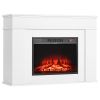 43 inch Freestanding Fireplaces, 1500W 5120BTU Fake Electric Fireplace Stove Heater with Mantel, Overheating Protection, Adjustable Flames,Timer, Rem