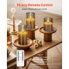 Gray Flickering Flameless Candles, Set of 3 Battery Operated Flameless Led Candles with 10-Key Remote and Timer, Real Wax & Warm Color Flickering Lig