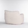 010-Soft Teddy Fabric Tufted Foam Bean Bag Chair With Teddy Fabric Ivory White