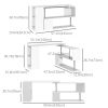 55" Corner Computer Desk, 360Ã‚Â° Rotating L-Shaped Desk, Home Office Workstation with 3-Tier Shelves, Bookshelf, White