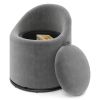 Barrel Chair with Storage 360Ã‚Â° Swivel Upholstered Vanity Chair