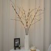 White Twig Branches 32IN 100 LED with Timer Battery Operated; Artificial Tree Branch with Warm White Lights for Holiday Xmas Party Decoration Indoor