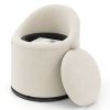 Barrel Chair with Storage 360Ã‚Â° Swivel Upholstered Vanity Chair
